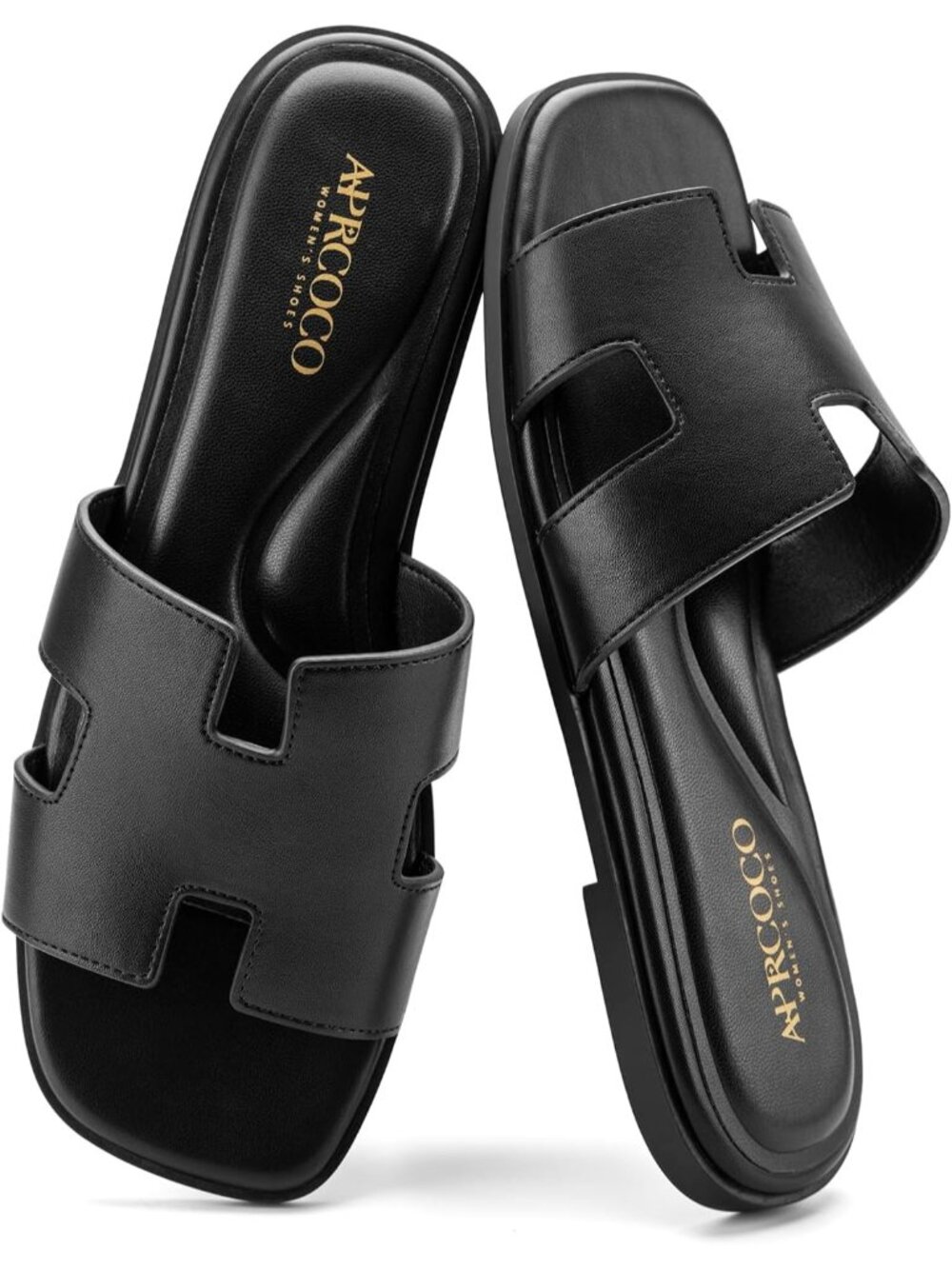 🆕Women's Black Flat Sandals Dressy Classic Summer Beach Vacations Sandals